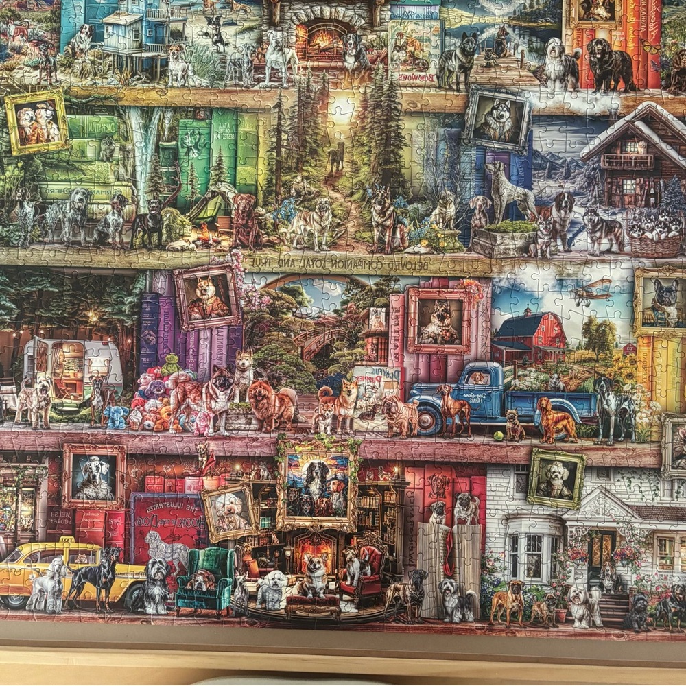 Vibrant Dog-Themed Wall Art Puzzle